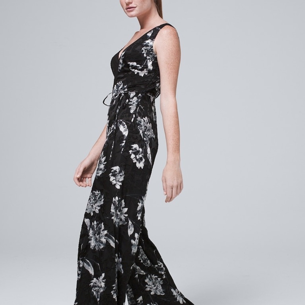 White House Black Market | Burnout Jumpsuit, Black, Size 10